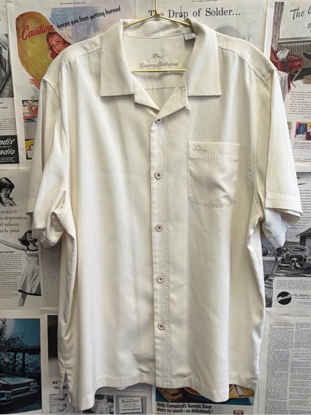Tommy Bahama Men’s Short Sleeve Camp Shirt Silk Blend Size Large